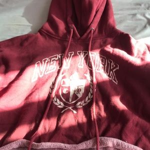 A cropped New York hoodie